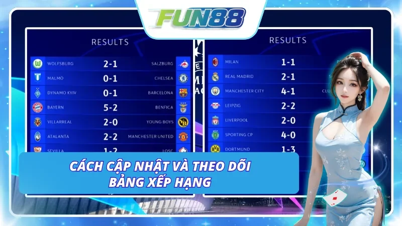 Chi tiết hướng dẫn cách cập nhật và nắm bắt thông tin trong bảng xếp hạng